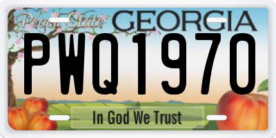 GA license plate PWQ1970