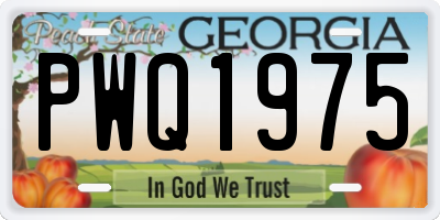 GA license plate PWQ1975