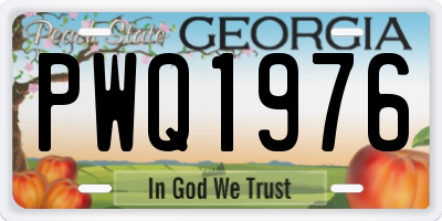 GA license plate PWQ1976