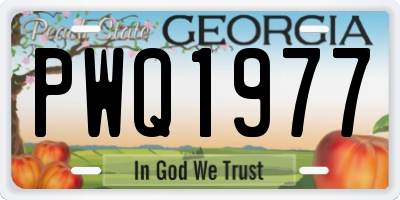 GA license plate PWQ1977