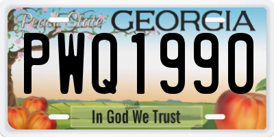 GA license plate PWQ1990