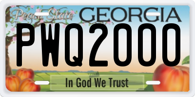 GA license plate PWQ2000