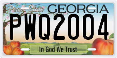 GA license plate PWQ2004