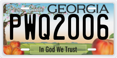 GA license plate PWQ2006