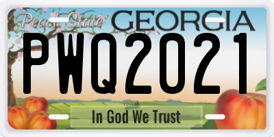 GA license plate PWQ2021
