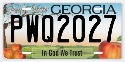 GA license plate PWQ2027