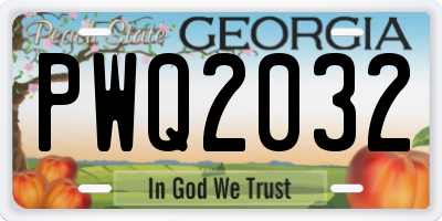 GA license plate PWQ2032