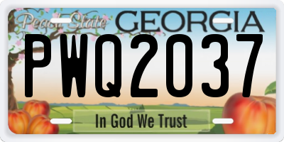 GA license plate PWQ2037