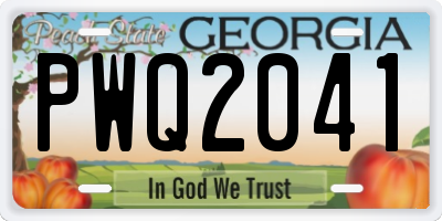 GA license plate PWQ2041