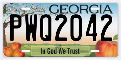 GA license plate PWQ2042