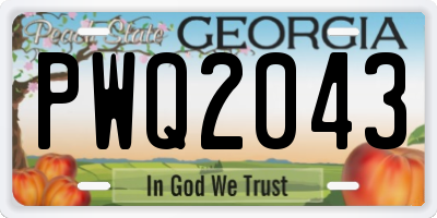 GA license plate PWQ2043