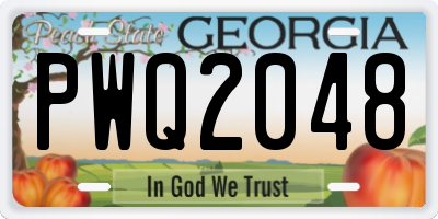 GA license plate PWQ2048