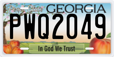 GA license plate PWQ2049