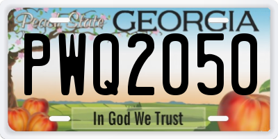 GA license plate PWQ2050