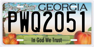 GA license plate PWQ2051