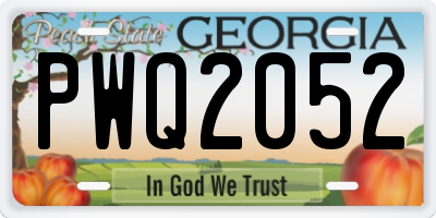 GA license plate PWQ2052