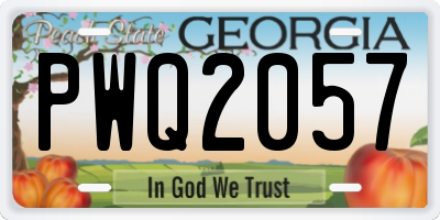 GA license plate PWQ2057
