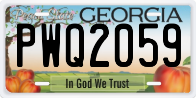 GA license plate PWQ2059