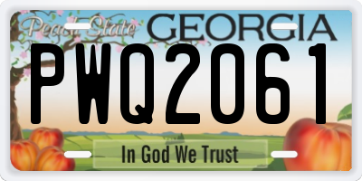 GA license plate PWQ2061