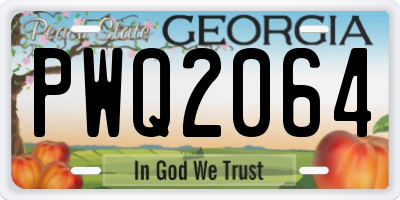 GA license plate PWQ2064