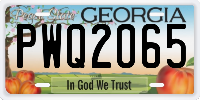 GA license plate PWQ2065