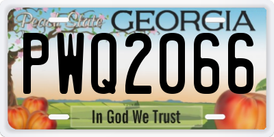 GA license plate PWQ2066
