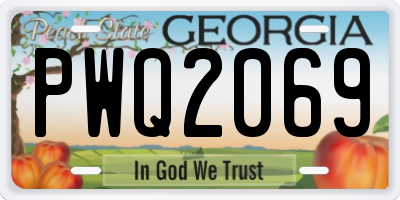 GA license plate PWQ2069
