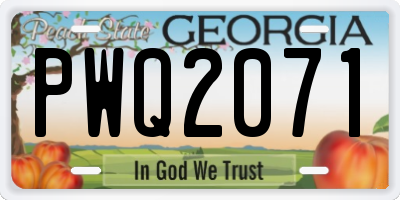 GA license plate PWQ2071