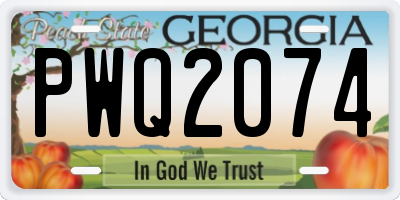 GA license plate PWQ2074