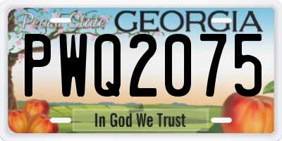 GA license plate PWQ2075