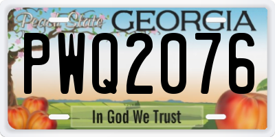 GA license plate PWQ2076