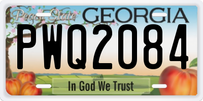 GA license plate PWQ2084