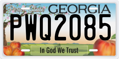 GA license plate PWQ2085