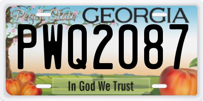 GA license plate PWQ2087