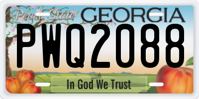 GA license plate PWQ2088