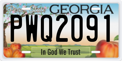 GA license plate PWQ2091