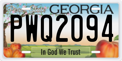GA license plate PWQ2094
