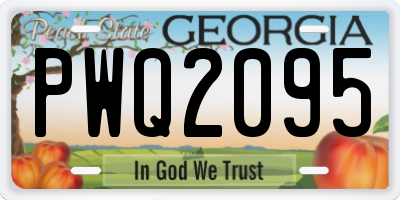 GA license plate PWQ2095