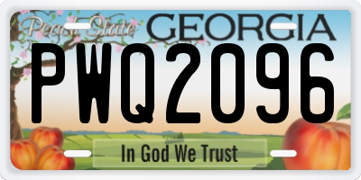 GA license plate PWQ2096