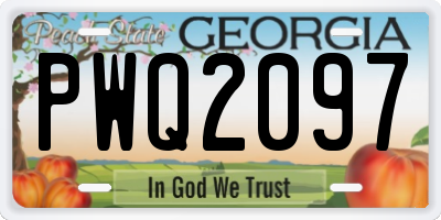 GA license plate PWQ2097