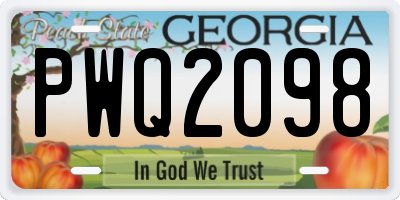 GA license plate PWQ2098