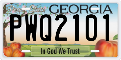 GA license plate PWQ2101