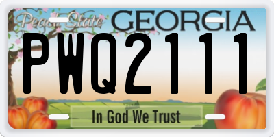GA license plate PWQ2111