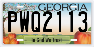 GA license plate PWQ2113