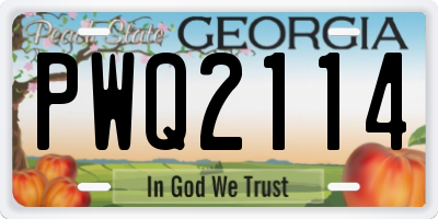 GA license plate PWQ2114