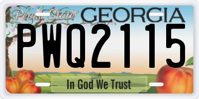 GA license plate PWQ2115