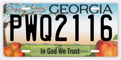 GA license plate PWQ2116