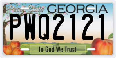 GA license plate PWQ2121