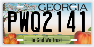 GA license plate PWQ2141