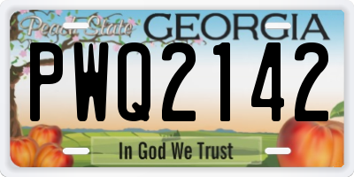 GA license plate PWQ2142